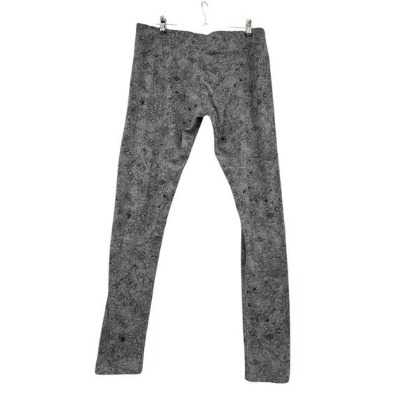 Mossimo Supply Co Grey Floral Print‎ Pattern Cotton Stretch Modern Leggings XL - Picture 2 of 6